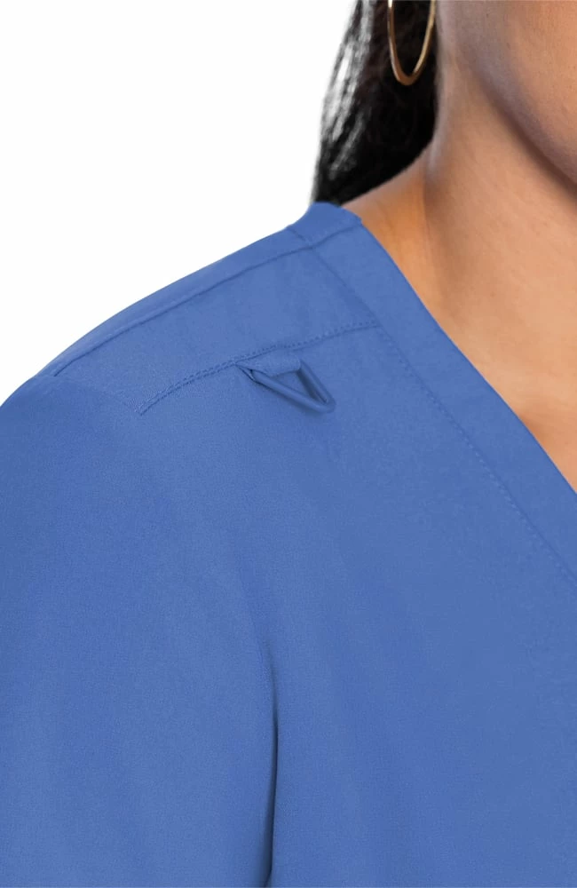 Med Couture Clearance Women's Knit Back Solid Scrub Top 7 Med Couture Clearance Women's Knit Back Solid Scrub Top - Image 5
