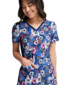 Cherokee Women's Happy Pals Print Scrub Top -Cherokee Shop 6 ck ck636 print 650