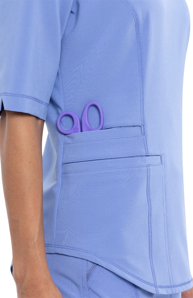 Cherokee Women's Polo Collar Solid Scrub Top 8 Cherokee Women's Polo Collar Solid Scrub Top - Image 6