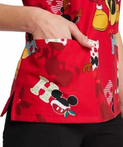 Cherokee Women's Mickey Holiday Cheer Print Scrub Top 13 Cherokee Women's Mickey Holiday Cheer Print Scrub Top -Cherokee Shop 6 ck tf614 print 650 1