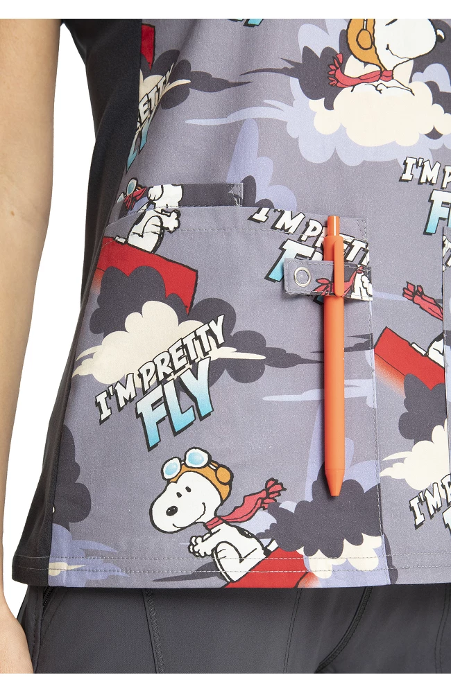 Cherokee Clearance Women's Beagle Patrol Print Scrub Top 8 Cherokee Clearance Women's Beagle Patrol Print Scrub Top - Image 6