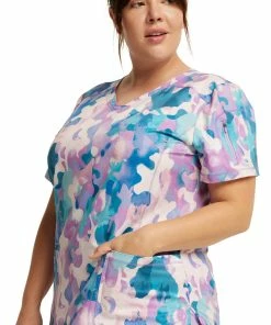 Dickies Women's Soft Camo-tion Print Scrub Top 13 Dickies Women's Soft Camo-tion Print Scrub Top -Cherokee Shop 6 di dk731 print 650 2