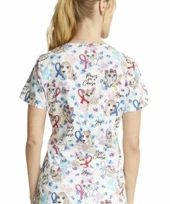 Cherokee Clearance Women's Paws For A Cause Print Scrub Top -Cherokee Shop 7 ck ck616 printclearance 650