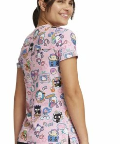 Cherokee Women's Supercute Stickers Print Scrub Top -Cherokee Shop 7 ck tf776 print 650 1