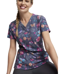 Dickies Women's Butterflies Abloom Print Scrub Top -Cherokee Shop 7 di dk616 print 650