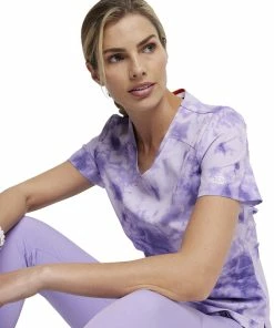 Dickies Women's Tonal Tie Dye Lavender Print Scrub Top 16 Dickies Women's Tonal Tie Dye Lavender Print Scrub Top -Cherokee Shop 7 di dk623 print 650