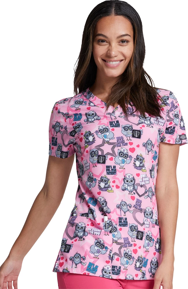 Dickies Clearance Women's Hoo Cares For You Print Scrub Top 9 Dickies Clearance Women's Hoo Cares For You Print Scrub Top - Image 7