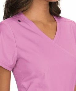 Koi Clearance Women's Philosophy Mock Wrap Side Zipper Solid Scrub Top -Cherokee Shop 7 ko 316 clearance 650