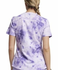 Dickies Women's Tonal Tie Dye Lavender Print Scrub Top 17 Dickies Women's Tonal Tie Dye Lavender Print Scrub Top -Cherokee Shop 8 di dk623 print 650